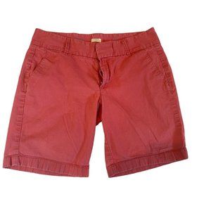 J. Crew Womens Frankie Chino Trunk Shorts Mid-Rise Stretch Lightweight Red SZ 8